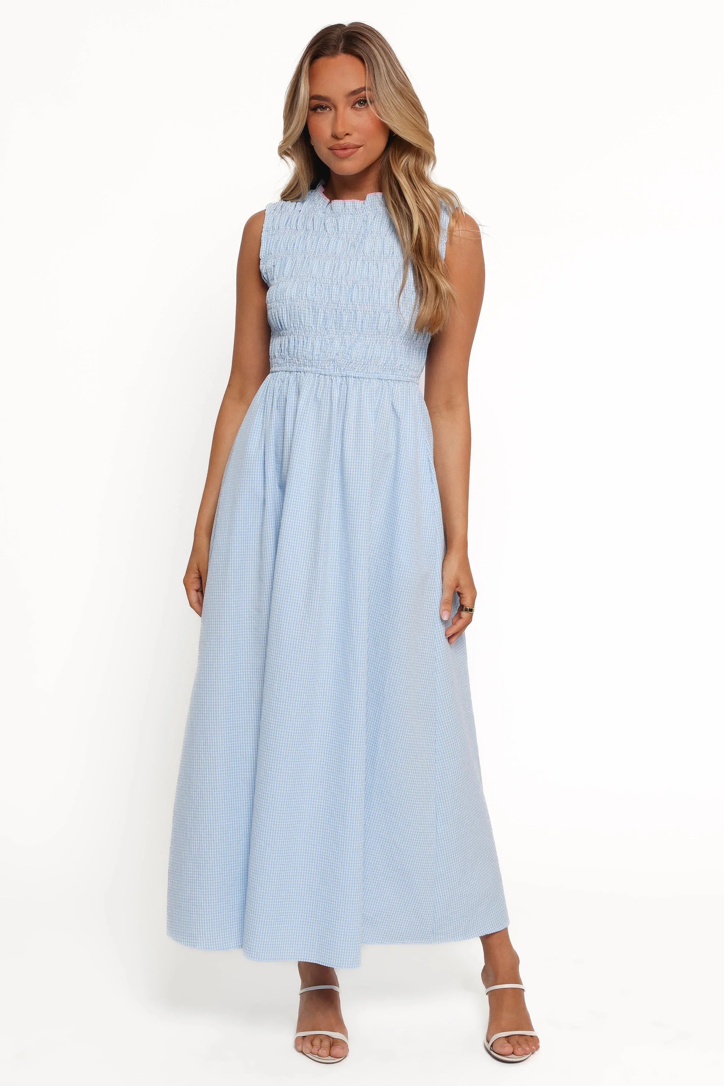 Lanna Maxi Dress Blue Gingham