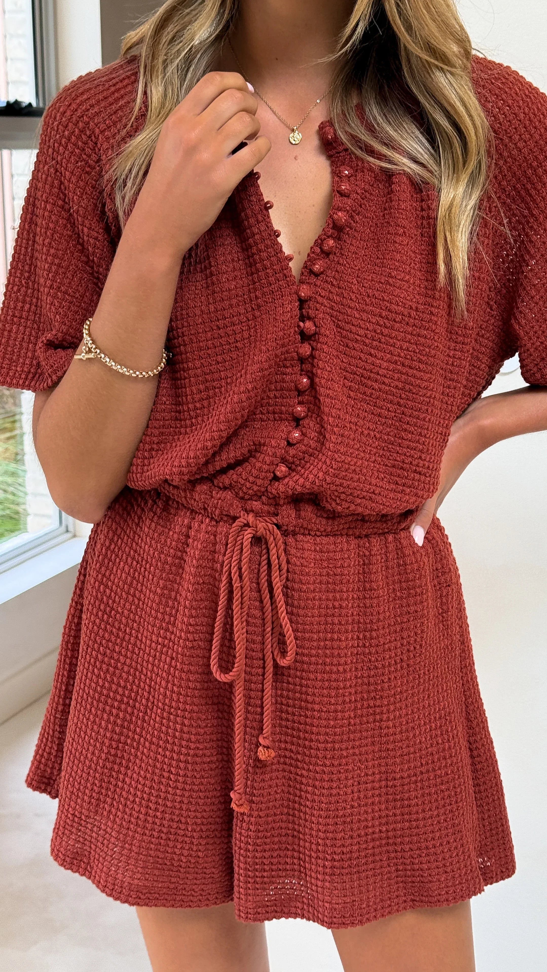 Loula Playsuit Rust