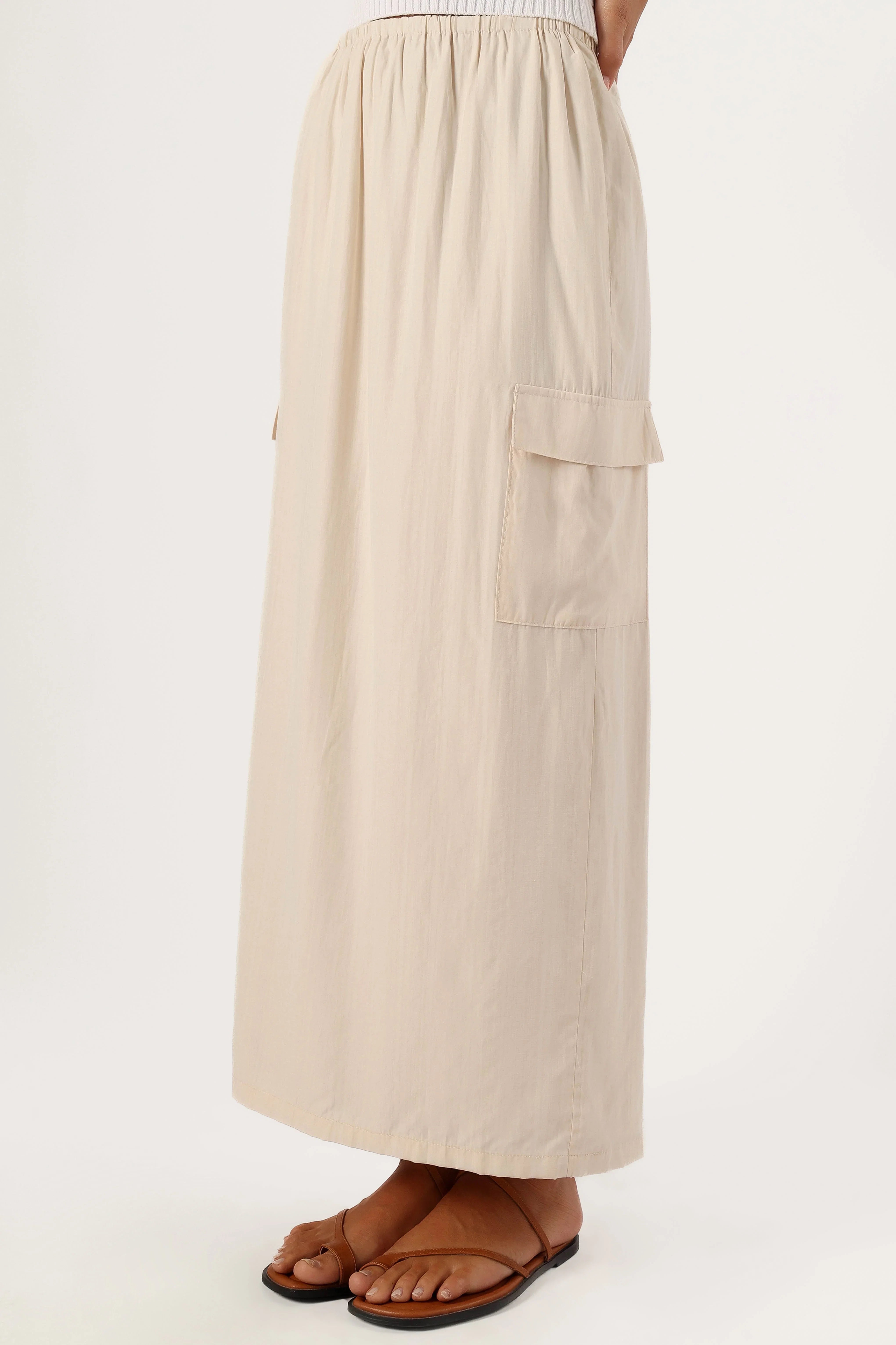 Picilo Long Midi Skirt Stone