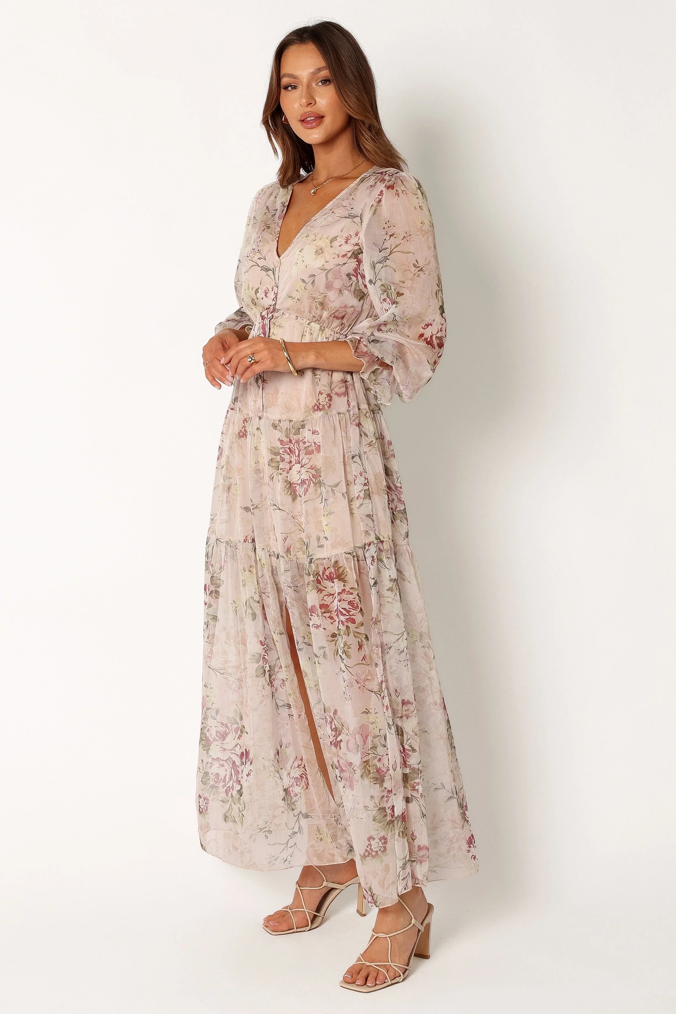 Maria Long Sleeve Maxi Dress Cream