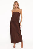 Lelita Strapless Maxi Dress Brown
