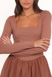 Sheena Long Sleeve Mini Dress Mocha