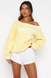 Vol 1 Off Shoulder Printed Sweater Lemon Bow