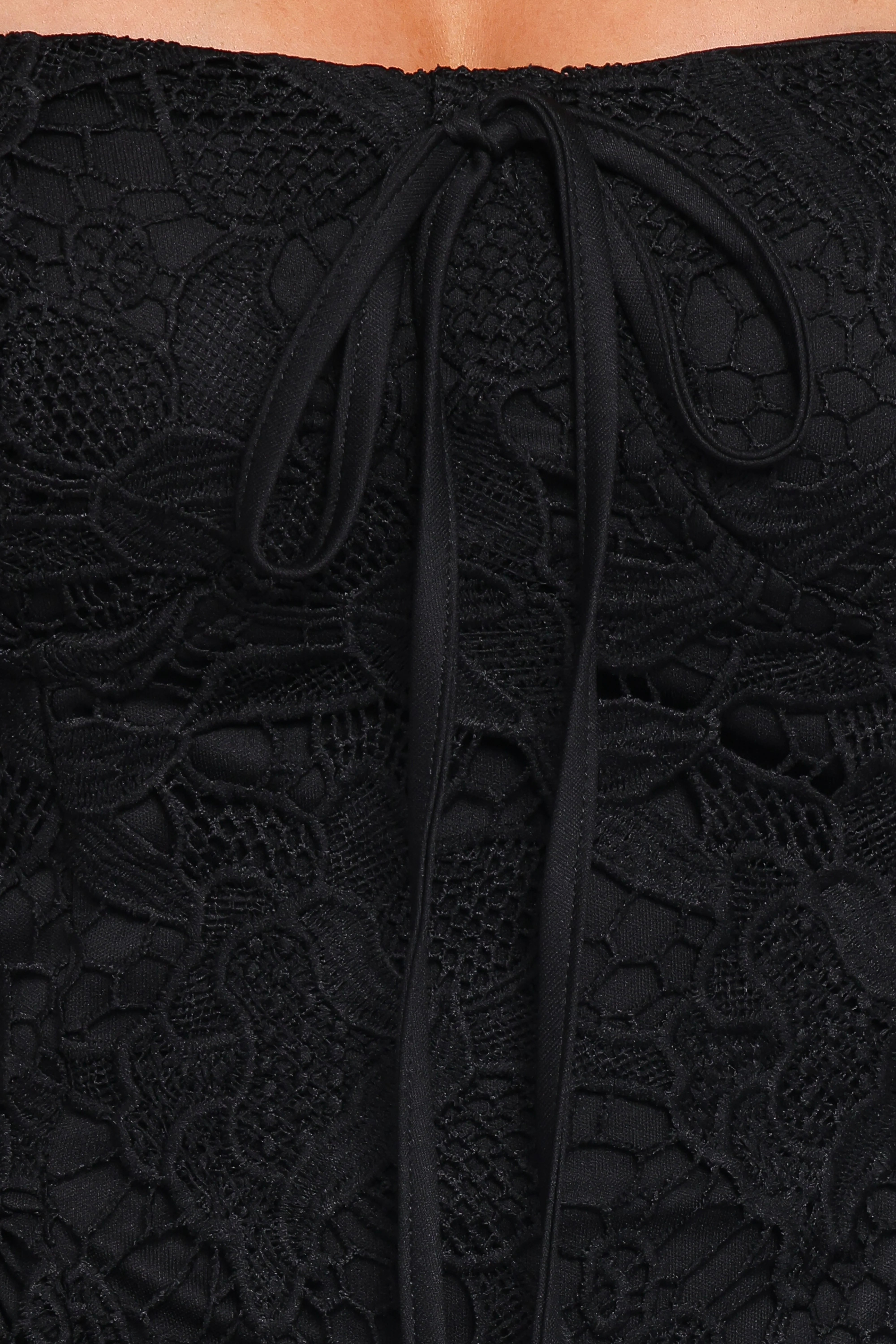 Roselle Lace Mini Dress Black