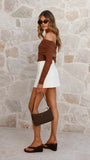 Isadora Off Shoulder Top Chocolate