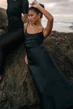 Jamie Maxi Slip Dress Black