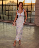 Forbidden Love Floral Print Mesh Maxi Dress