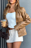 Classic Babe PU Jacket Tan