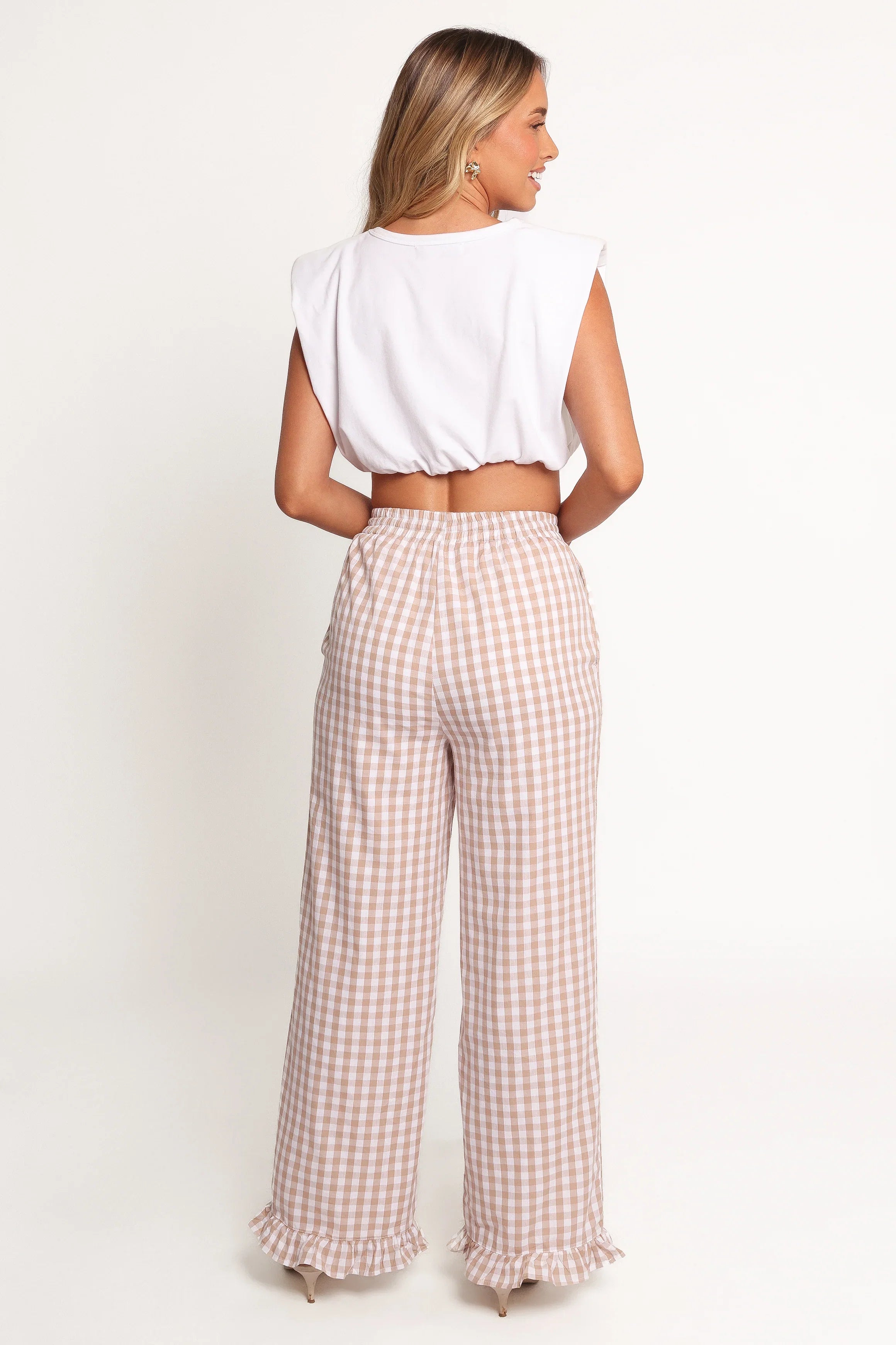 Marina Pant Beige Gingham