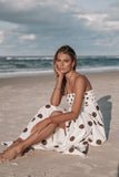 Deenie Maxi Dress Chocolate Brown Spot