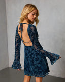 Rheba Flocked Velvet Mini Dress