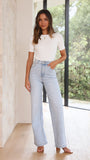 Laylin Ribbed Top White