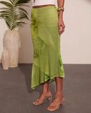 Rooted Grace Tropical Floral Mesh Maxi Skirt