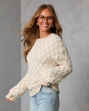 Homebody Haute Chunky Knit Checkered Sweater