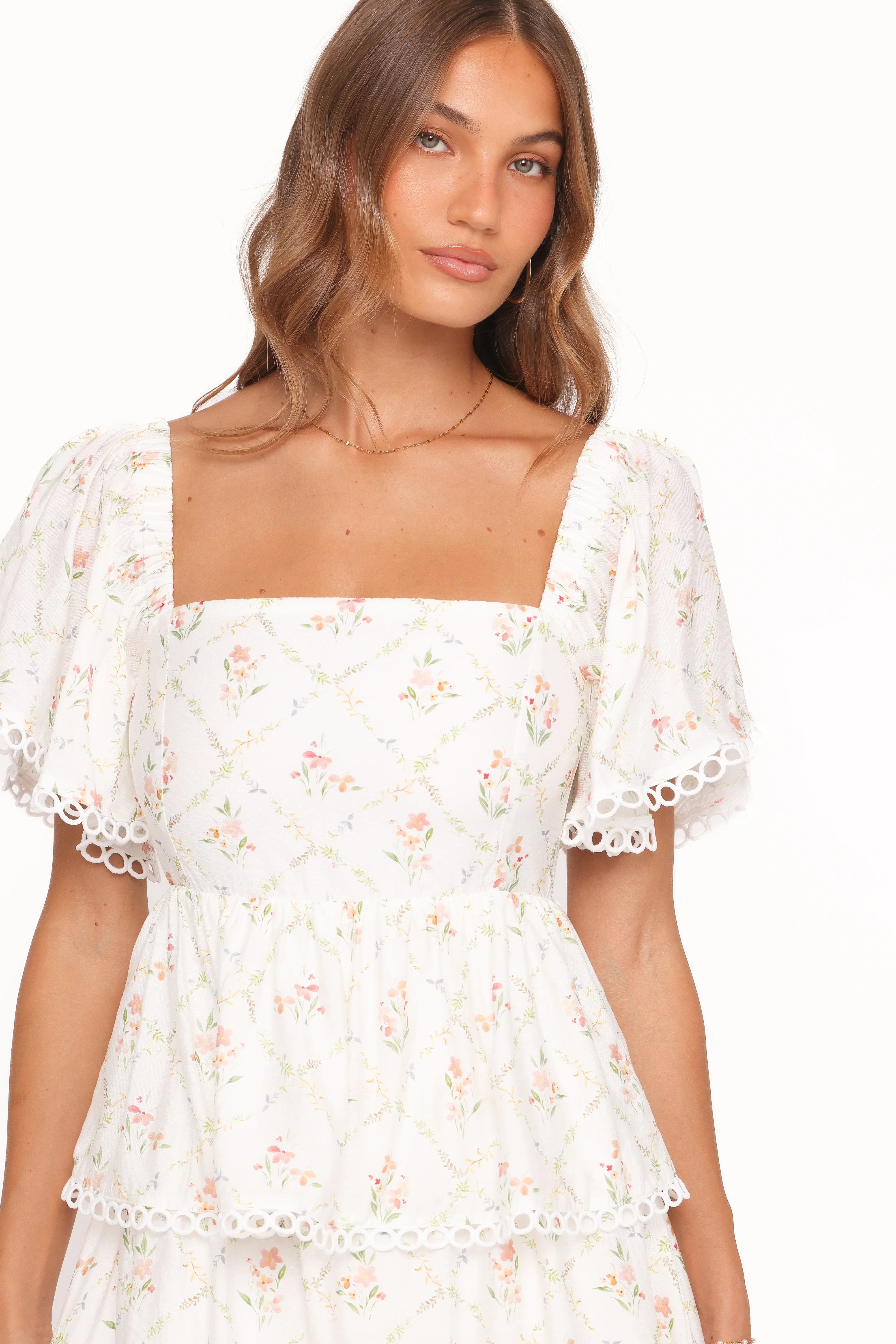Chapel Maxi Dress White Vintage Floral