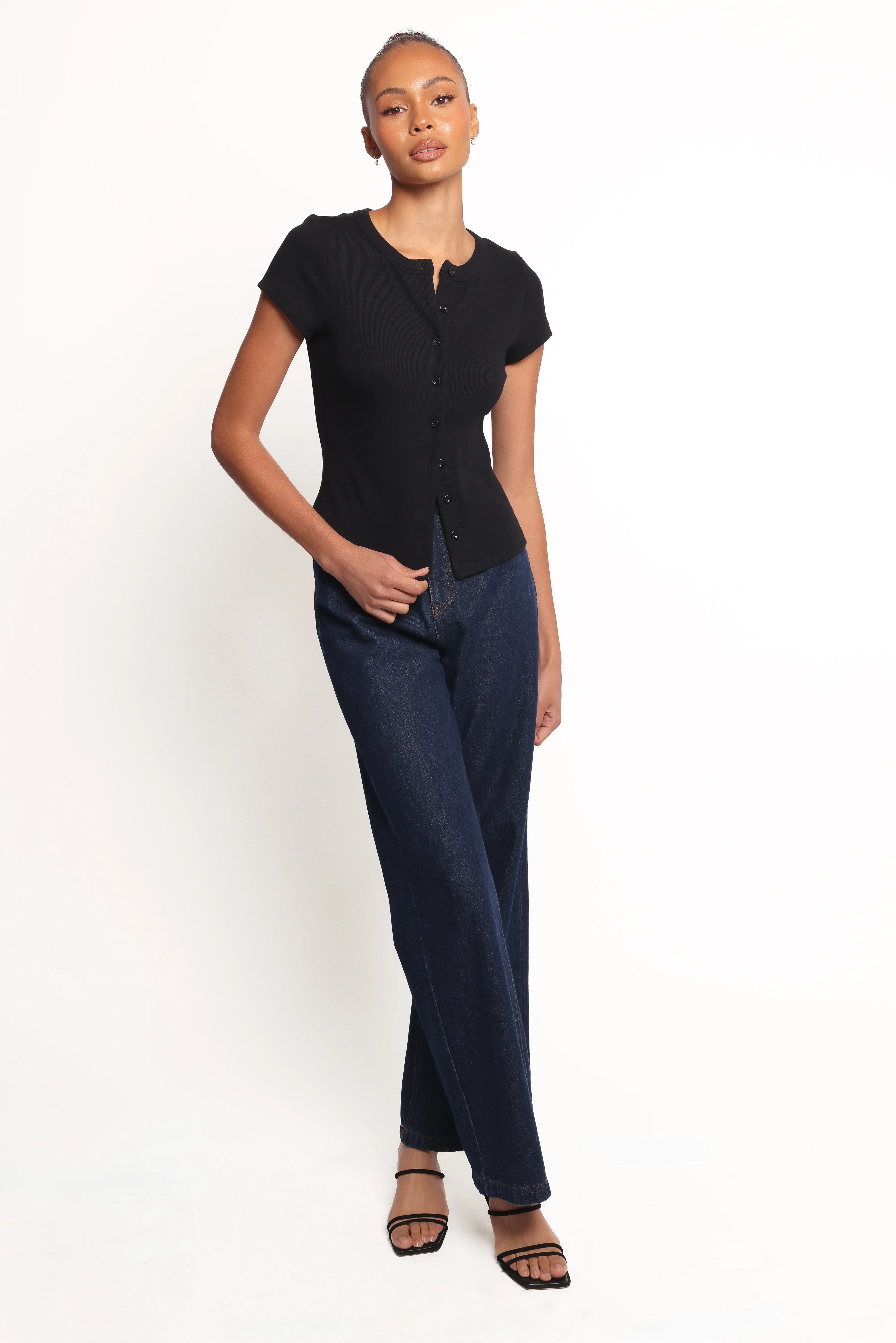 Tylarah Short Sleeve Cardigan Top Black