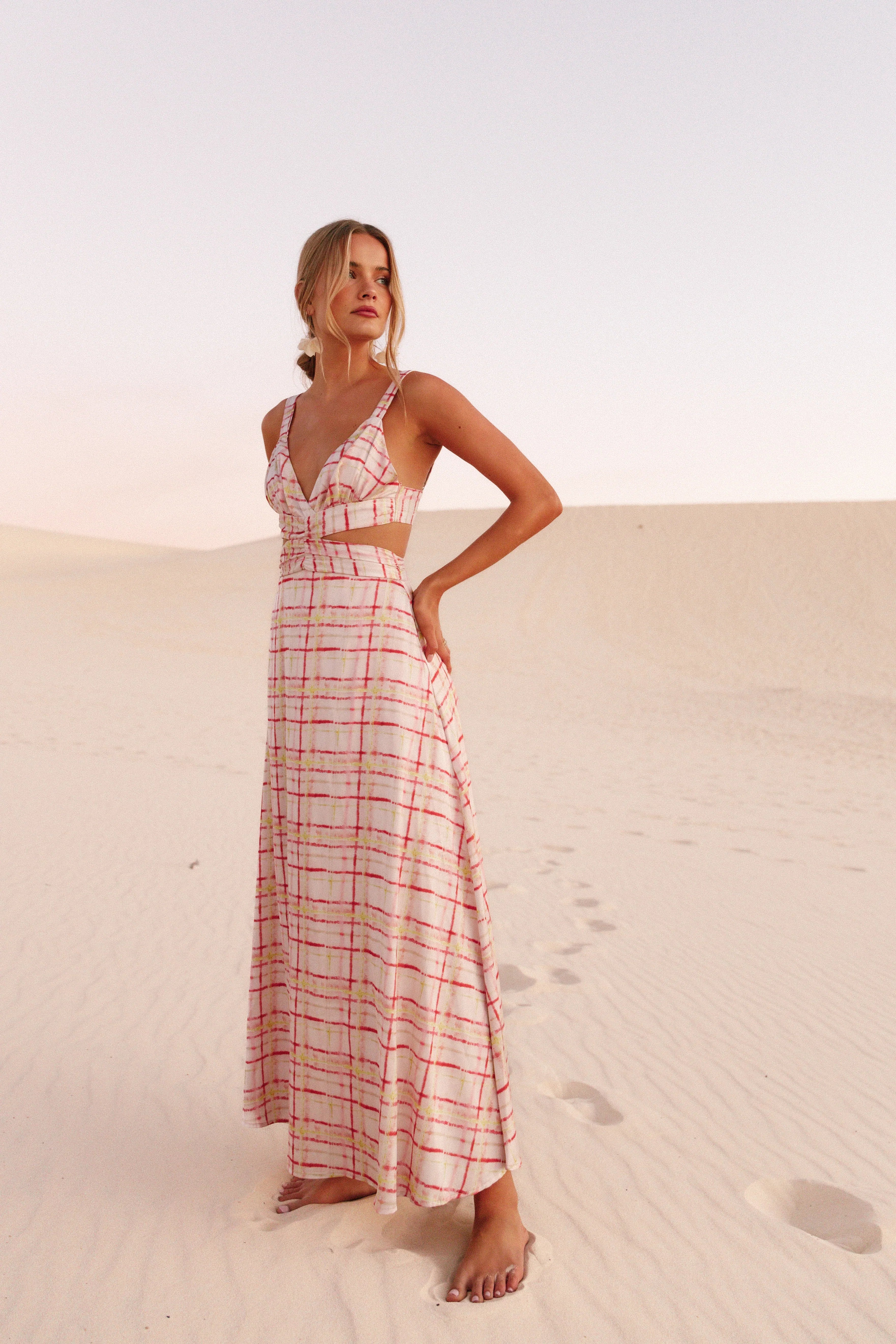 Sydney Maxi Dress Sunset Check