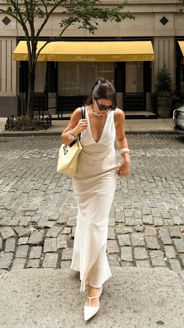 Dae Maxi Dress White Natural