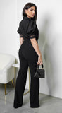Seraphina Crochet Flower Bow Jumpsuit Black