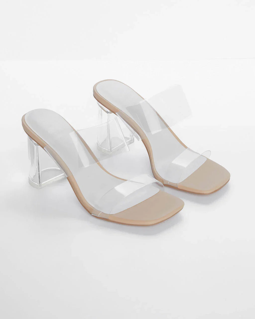 Jodi Clear Block Heel Mules