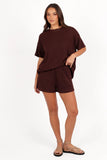 Granger Knit Short Set Chocolate Brown