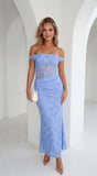 Roselune Lace Off Shoulder Dress Blue