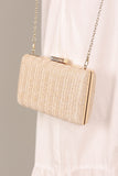 Peyton Straw Clutch Cream