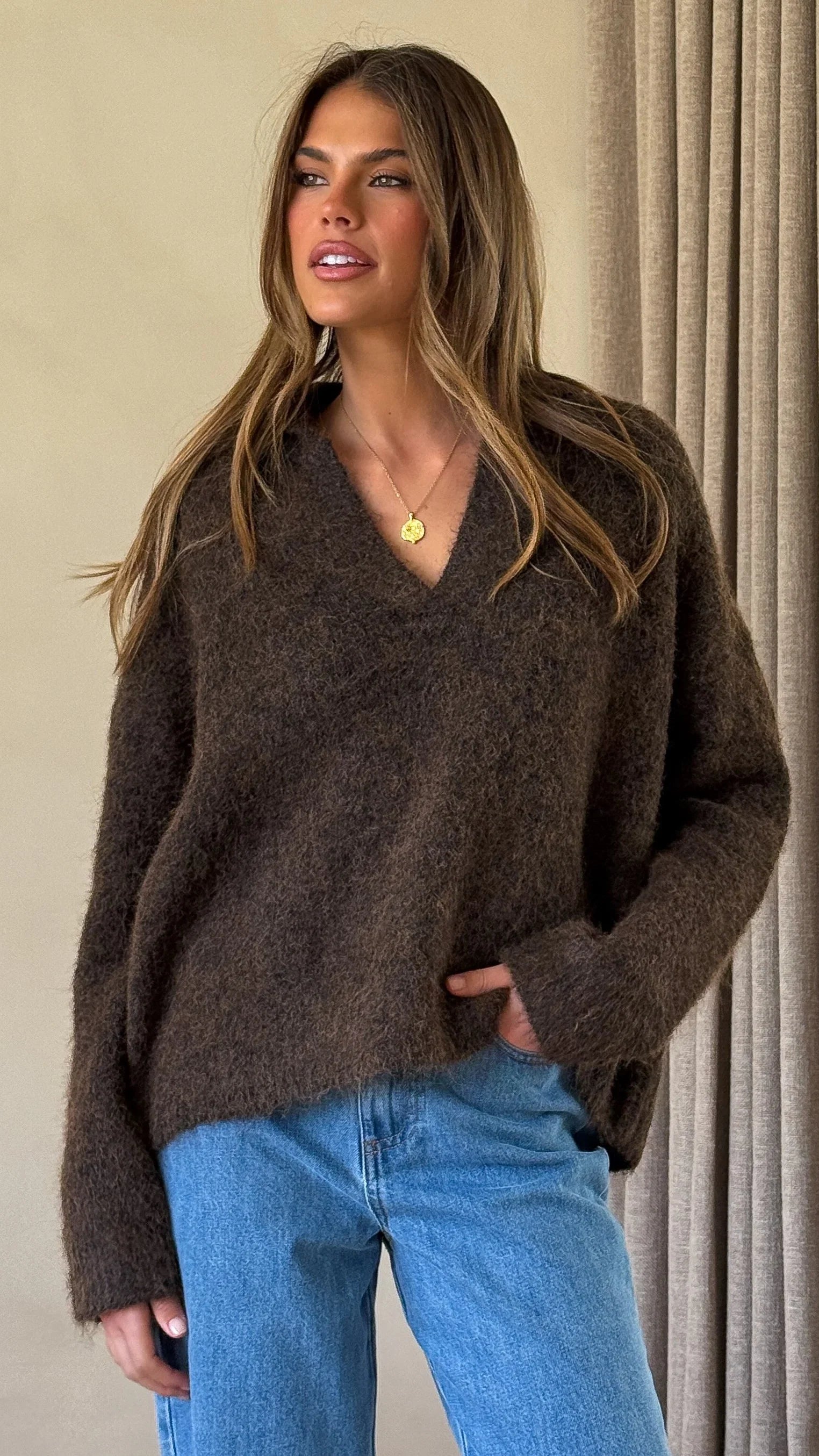 Kouvr Knit Sweater Brown