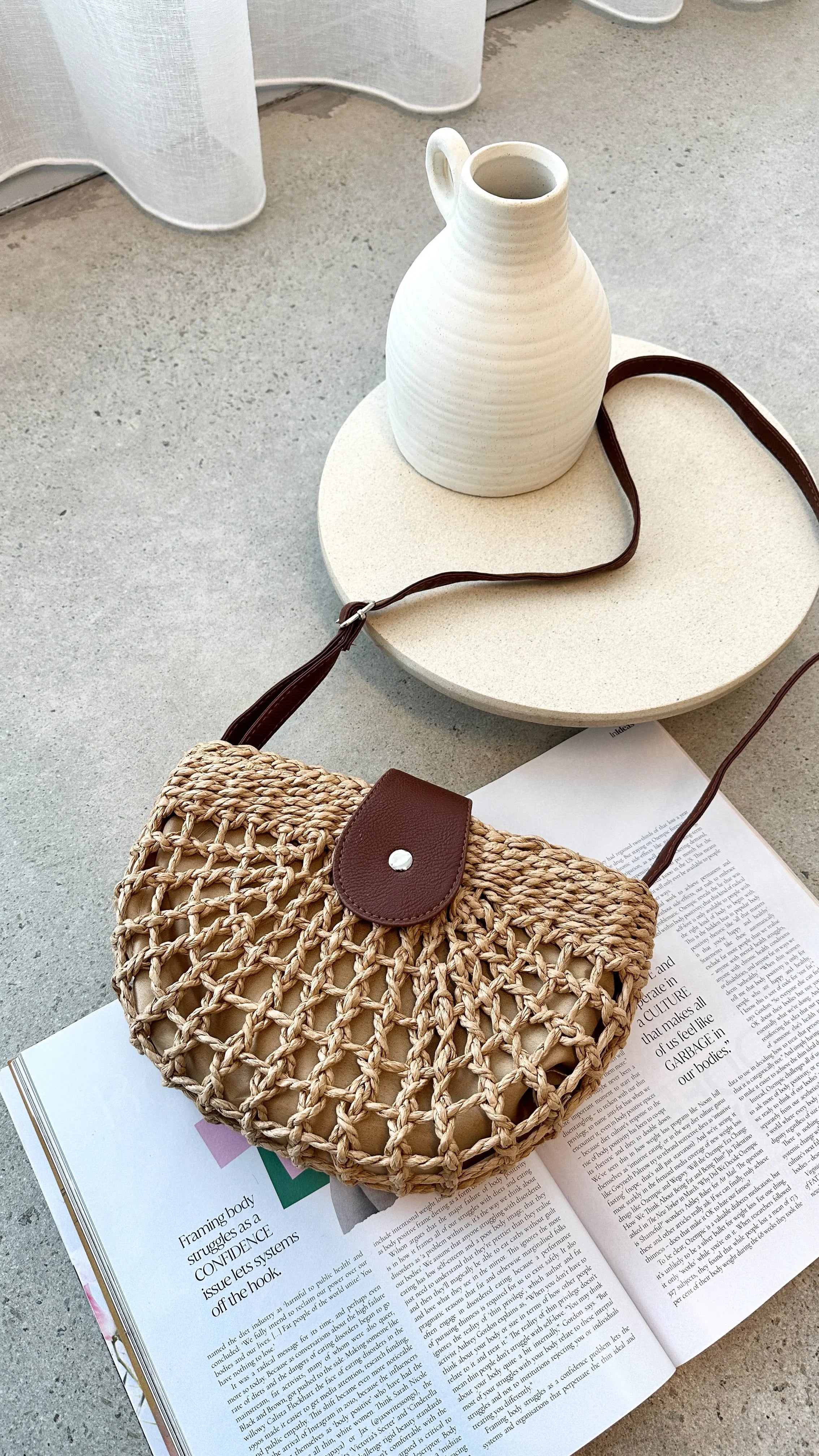 Marielle Half Moon Bag Straw