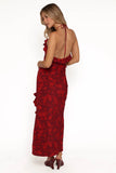 Patricia Maxi Dress Burgundy Red Floral