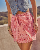Bandana Breeze Paisley Waist Tie Mini Skirt