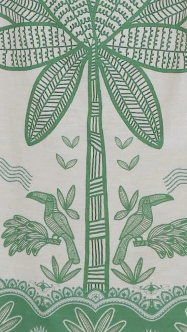 Sella Maxi Dress Sage Palm Print