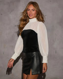 Morato Velvet Chiffon Colorblock Blouse