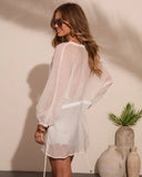 Sunbeam Social Cover Up Waist Tie Mini Dress