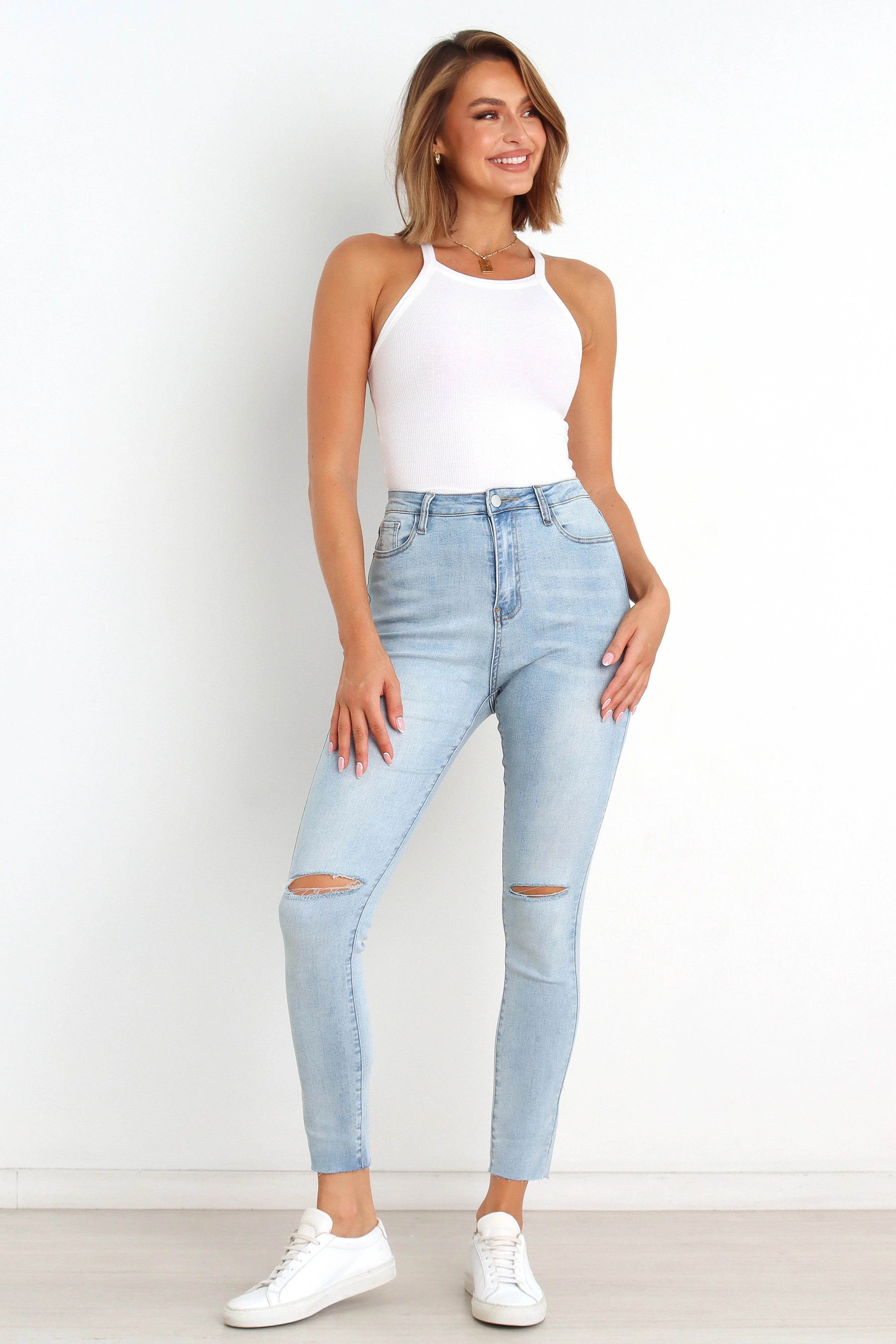 Hadie Jeans Light Blue Wash