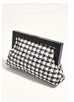 Zoey Boucle Timber Frame Clutch Black White