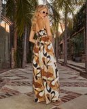 Sunkissed Muse Abstract Strapless Jumpsuit