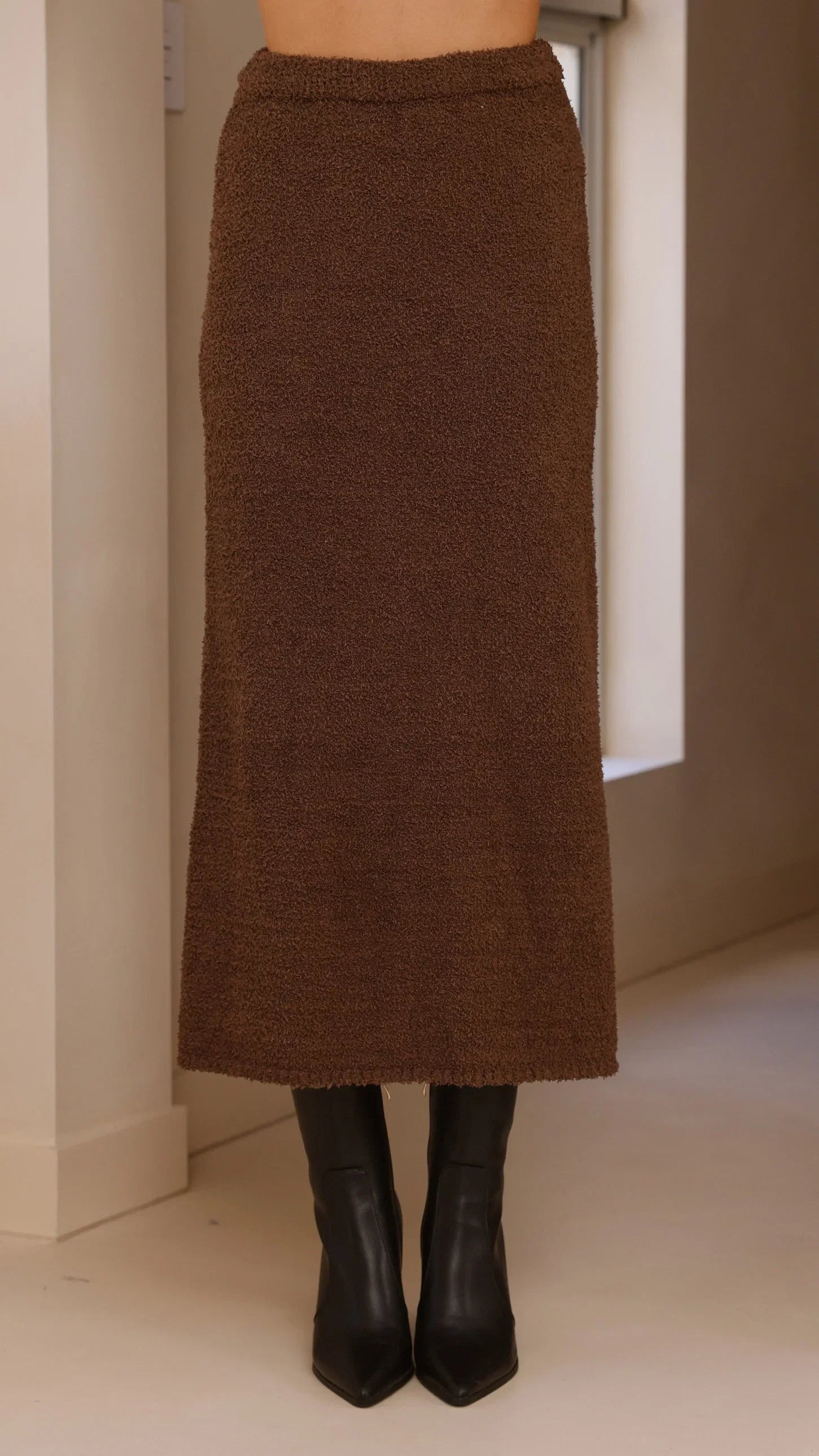 Cohen Knit Midi Skirt Chocolate