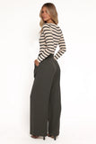 Hayden Pleated Wide Leg Pant Dark Olive