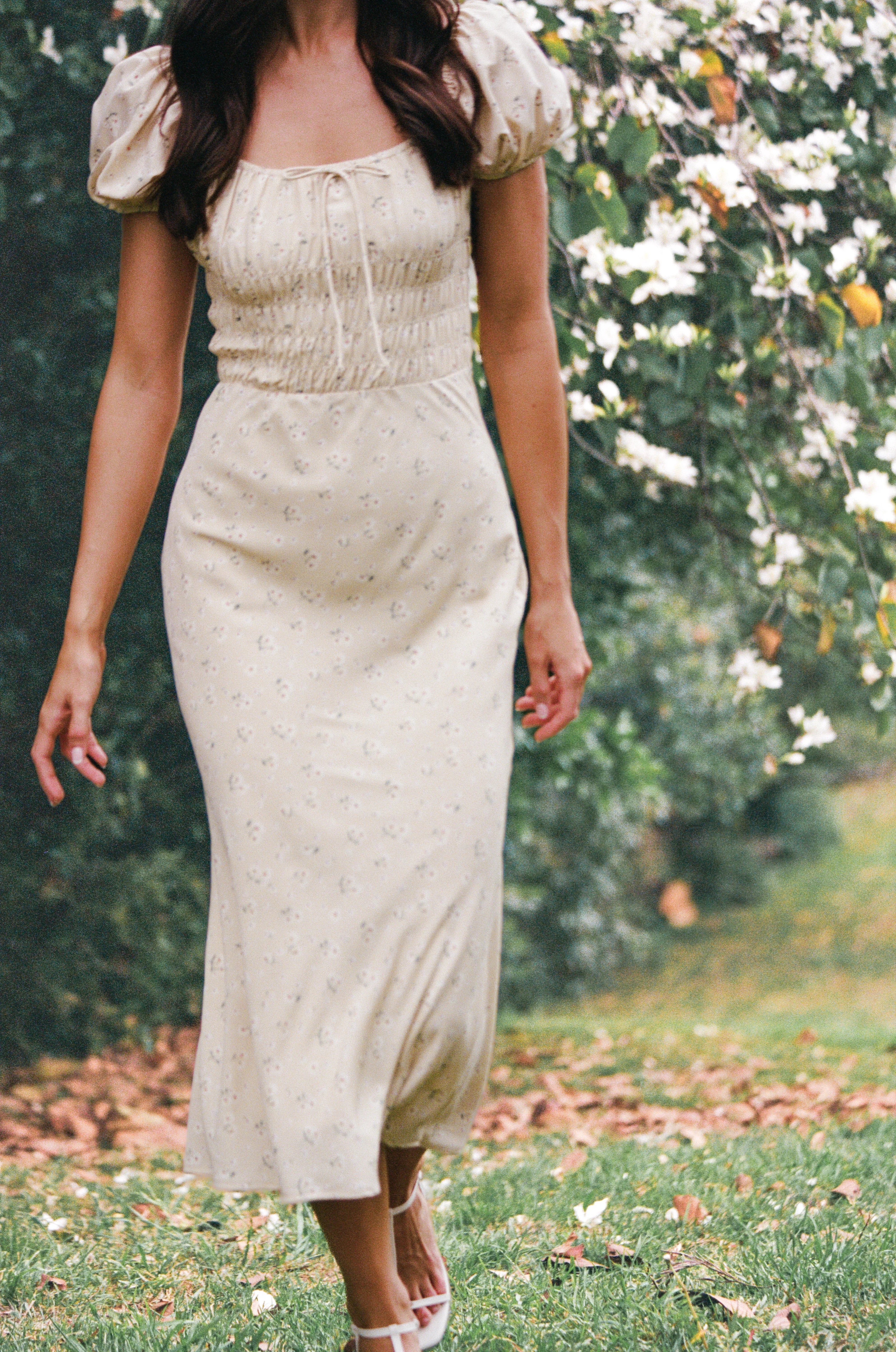 Teigan Midi Dress Yellow Floral