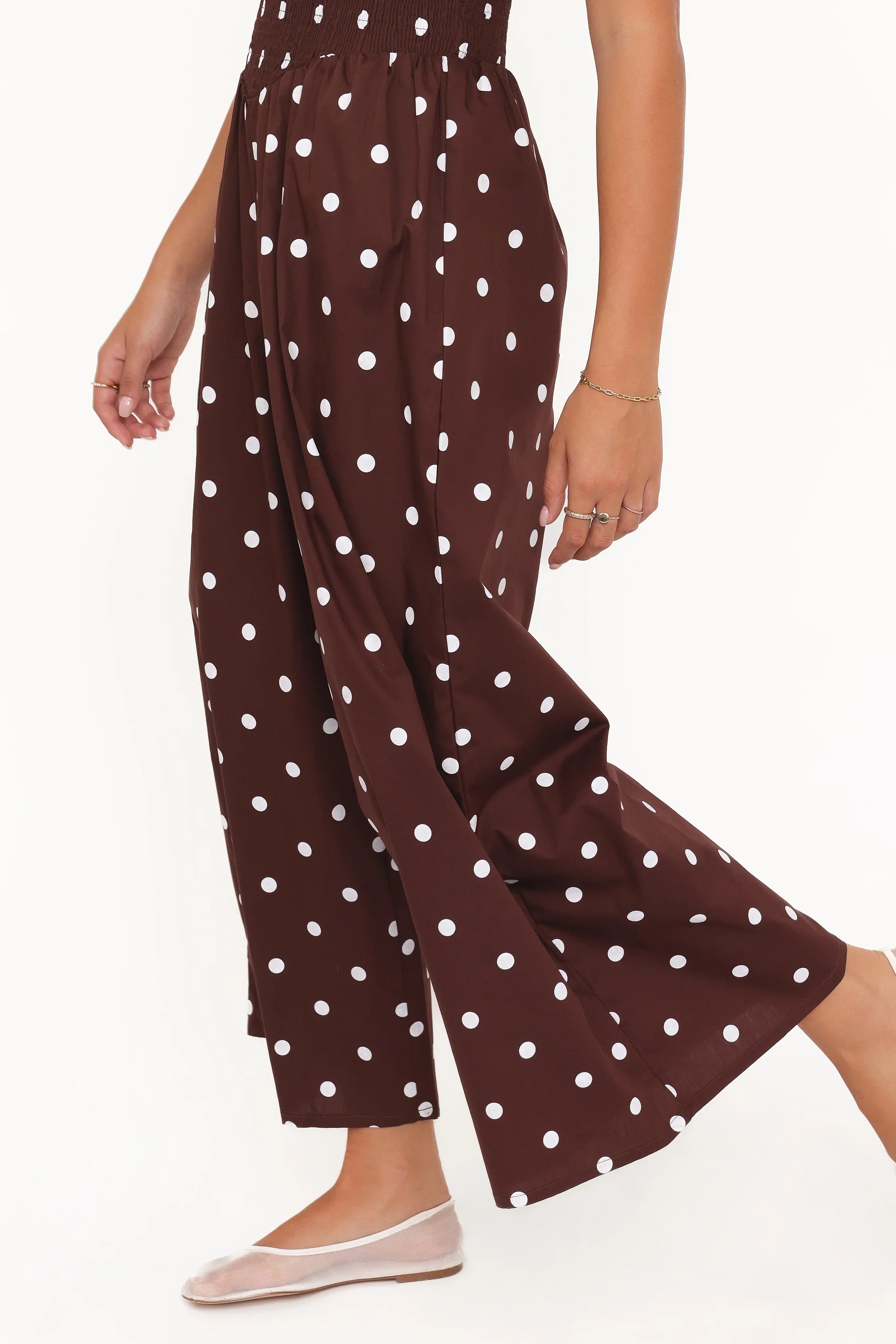 Paloma Jumpsuit Chocolate Polka Dot