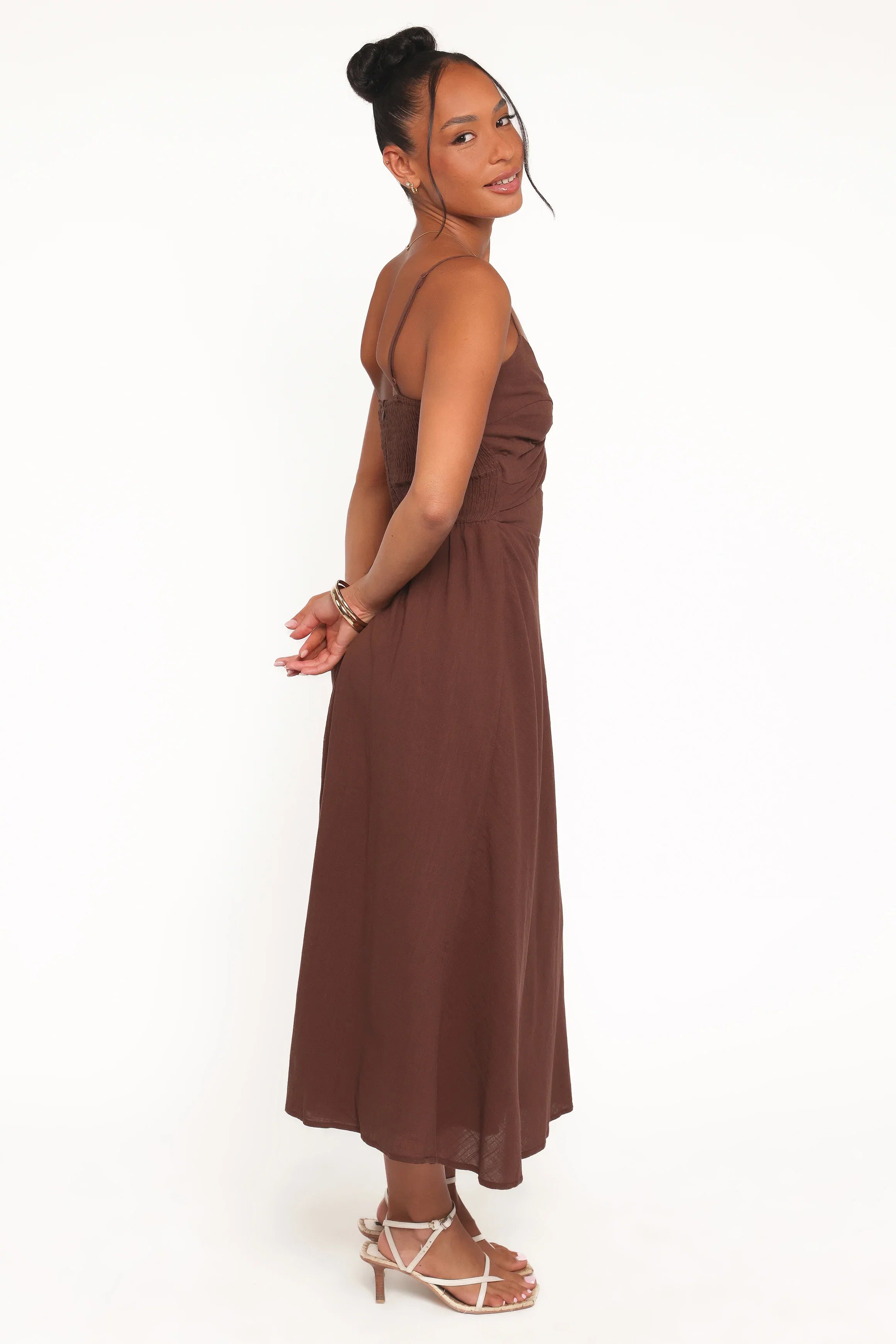 Elvina Midi Dress Brown