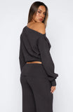 Cant Find The Words Knit Sweater Charcoal