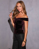 Soft Crush Velvet Off The Shoulder Top