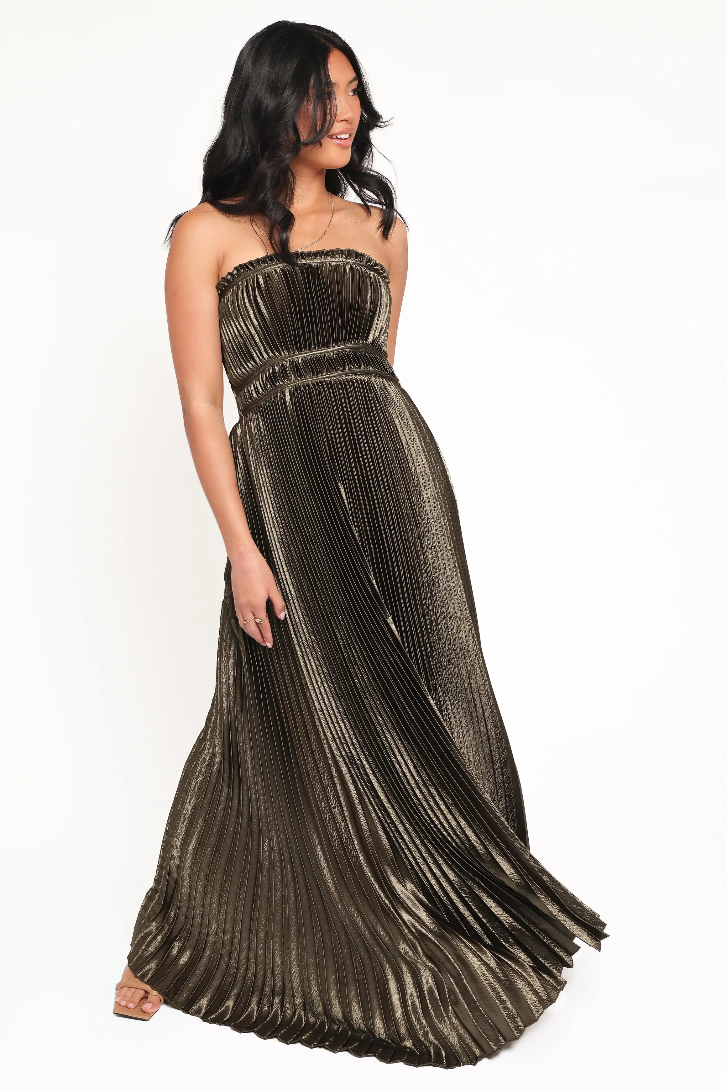 Angelique Strapless Maxi Dress Olive