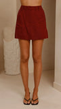 Charla Mini Skort Burgundy
