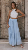 Cartier Tiered Maxi Skirt Blue