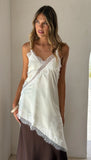Sayuri Satin Lace Mini Tunic Cream