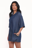 Kiya Denim Romper Dark Denim