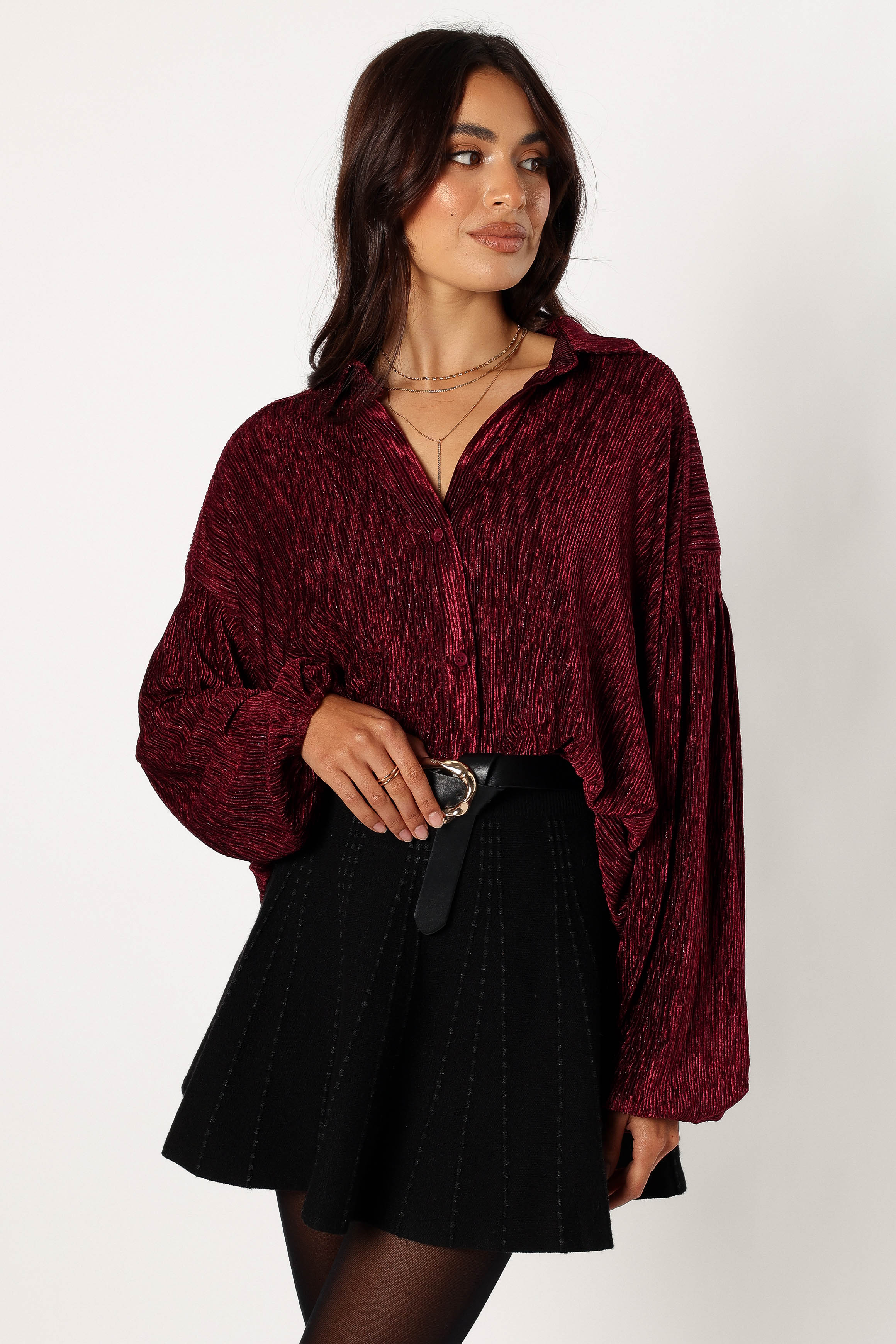 Cadence Long Sleeve Top Burgundy